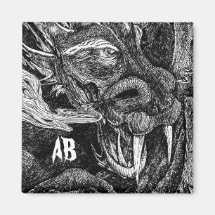 Dragon 'initials' Kühlschrankmagnet