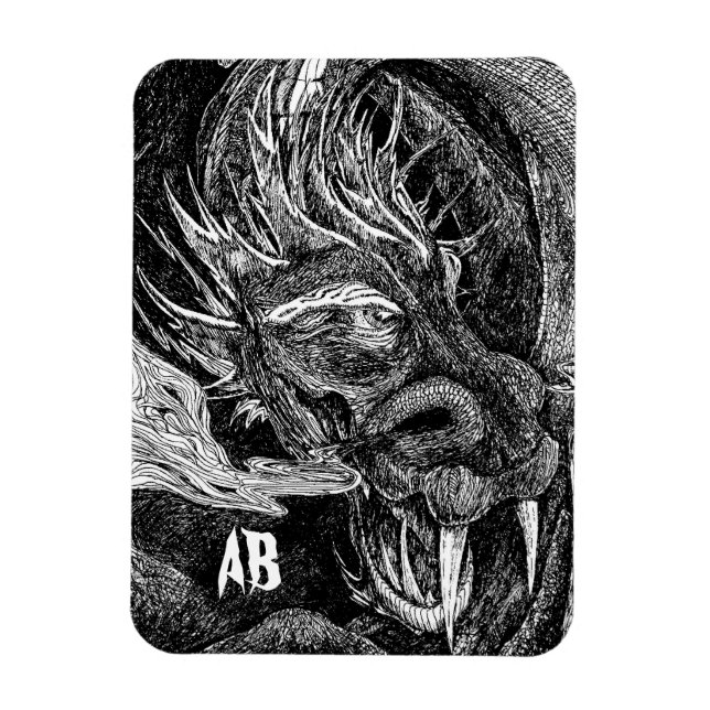Dragon 'initials' Premium-Magnet Magnet (Vertikal)