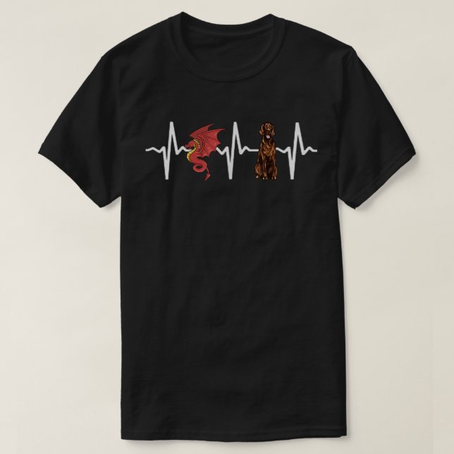 Dragon Irish Setter Heartbeat Dog Lover  T-Shirt (Design vorne)