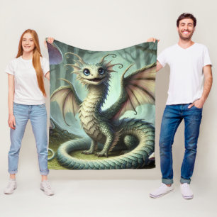 Dragon Jabberwocky Niedlich Fantasy Creative Art Fleecedecke
