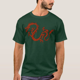Dragon Japan Retro Style Asia Mosaic Dragon T-Shirt