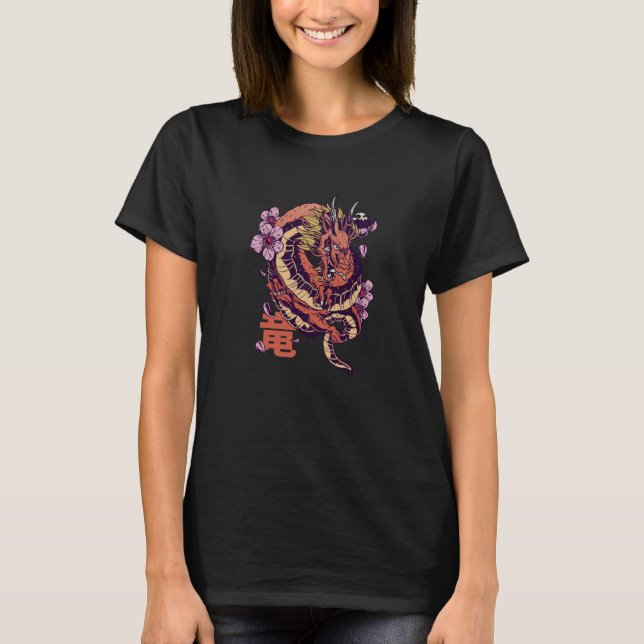 Dragon Japanese Flowers  Tees (Vorderseite)