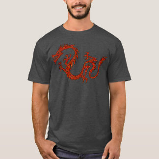 Dragon Japon Style Rétro Asie Mosaïque T-Shirt Dra