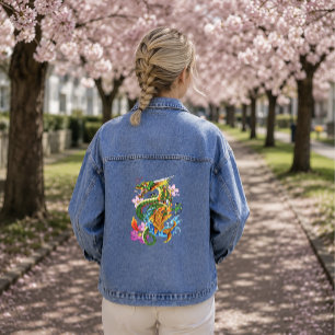 Dragon Japonais Koi Lotus Mythique Asiatique Bleu