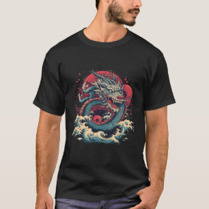 Dragon Kanagawa Traditionelles Chinesisch Japanisc T-Shirt
