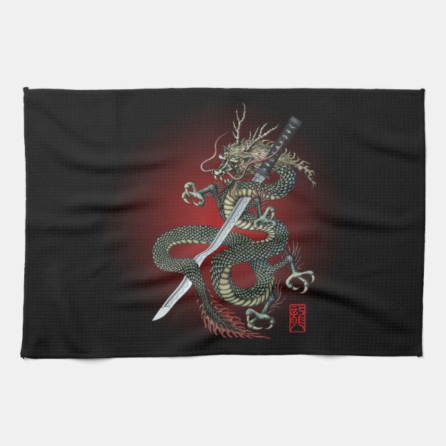 Dragon katana küchentuch (Horizontal)