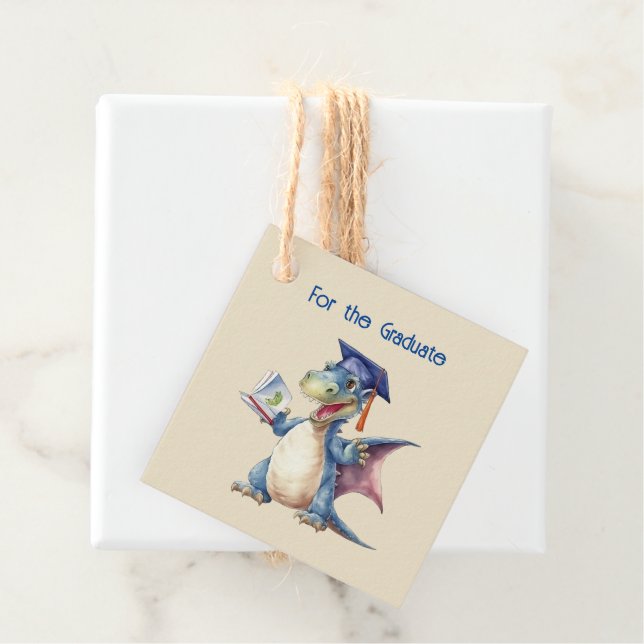 Dragon Kindergarten Graduate Square Gefälligkeitst Geschenkanhänger (Beispiel)