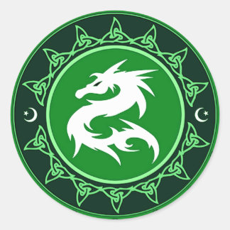Dragon Knot 8 Runder Aufkleber