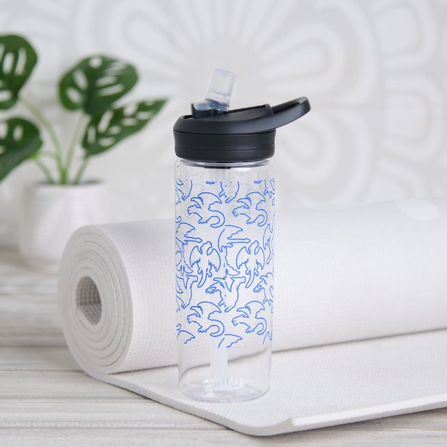 Dragon Kontur pattern 03.b L Yellow BG Trinkflasche (Yoga)