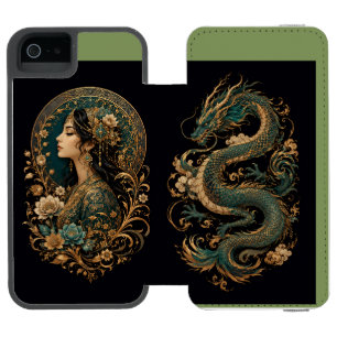 Dragon & Lady Flower Hülle   Persische Fantasie  Incipio Watson™ iPhone 5 Geldbörsen Hülle