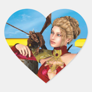 Dragon Lady Herz-Aufkleber