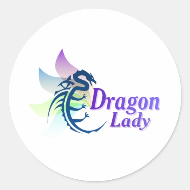 Dragon Lady Runder Aufkleber (Vorderseite)