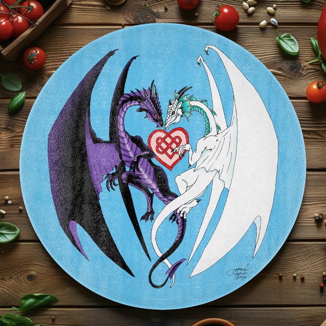 Dragon Liebe Heart Blue Schneidebrett (Von Creator hochgeladen)