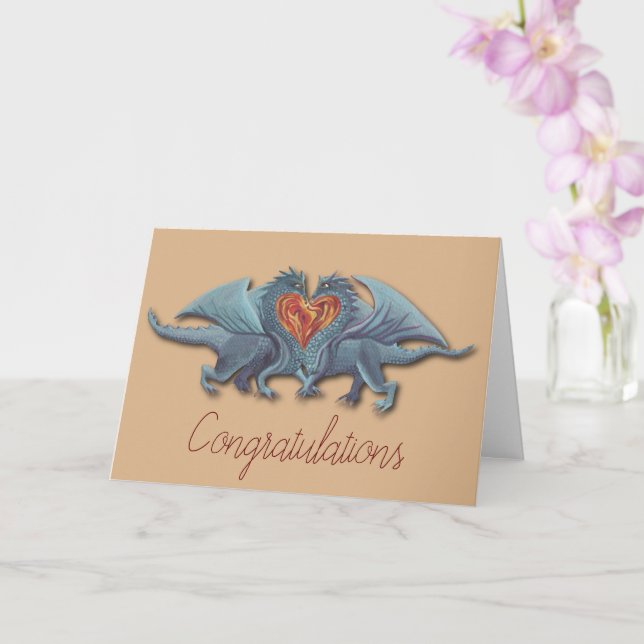 Dragon Liebe Hochzeit/Verlobung Herzlichen Glückwu Karte (Orchidee)