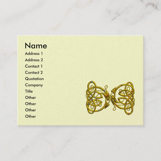 DRAGON-LIEBE, platinmetallisches Papier Visitenkarte (Vorderseite)