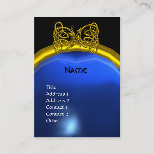 DRAGON LIEBE SAPPHIRE MONOGRAM VISITENKARTE (Vorderseite)