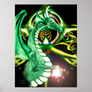 ~Dragon Lore~ Magischer Grüner Drache Poster