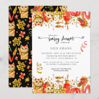 Dragon & Lucky Cat | Einladung der Babydusche