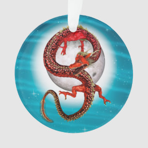 Dragon Lune Rouge Fantastique Artistique