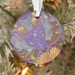Dragon mauve en fleurs