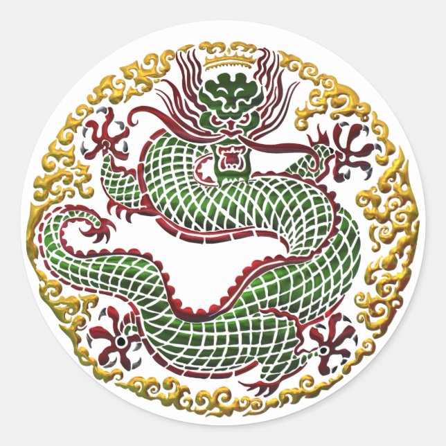 Dragon Medallion Runder Aufkleber (Vorderseite)