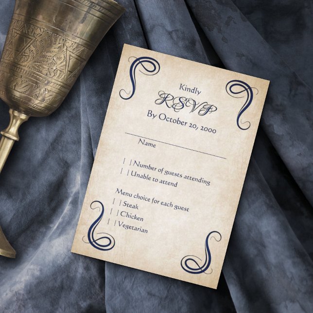 Dragon Medieval Fantasy Wedding RSVP Karte (Von Creator hochgeladen)