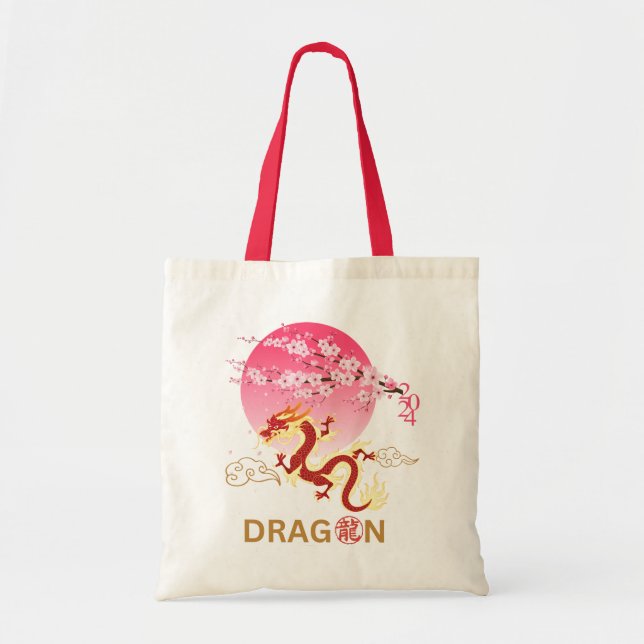 Dragon mit Cherry Blossom Tragetasche (Vorne)