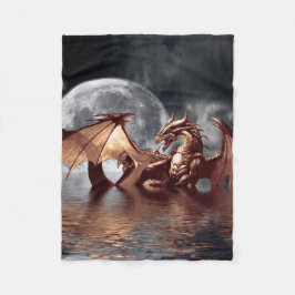 Dragon & Moon Fantasy Artwork Fleecedecke