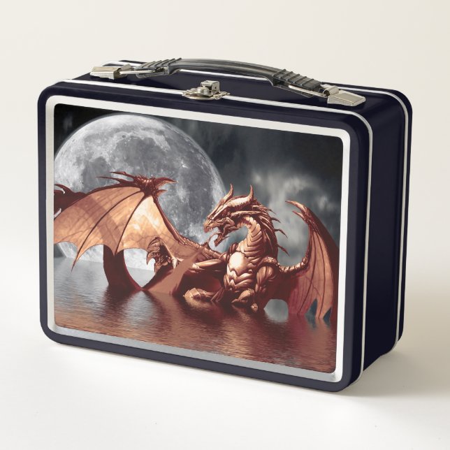 Dragon Moon Fantasy Designer Metall Brotdose (Vorderseite)