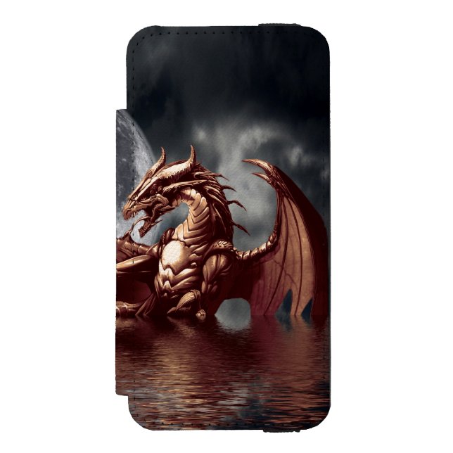 Dragon & Moon Fantasy Kunst & Kultur Incipio iPhone Geldbeutel-Hülle (Folio Vorderseite)