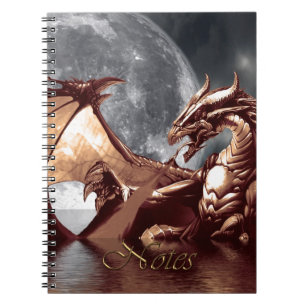 Dragon & Moon Fantasy Kunst & Kultur Notizblock