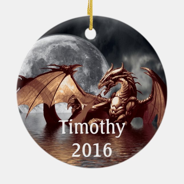 Dragon Moon Fantasy Tree Ornament (Hinten)