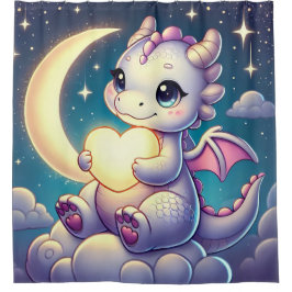 Dragon Moon Heart Duschvorhang