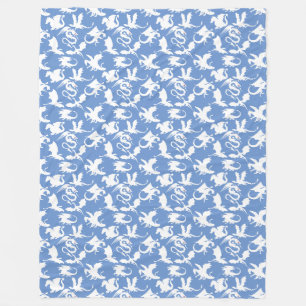 Dragon muster 01.bx4 Blue BG Fleecedecke