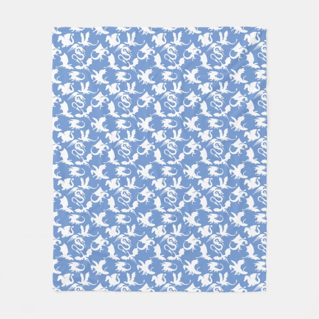Dragon muster 01.bx4 Blue BG Fleecedecke (Vorderseite)
