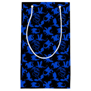 Dragon muster 02 blue.bwx4 Black Kleine Geschenktüte