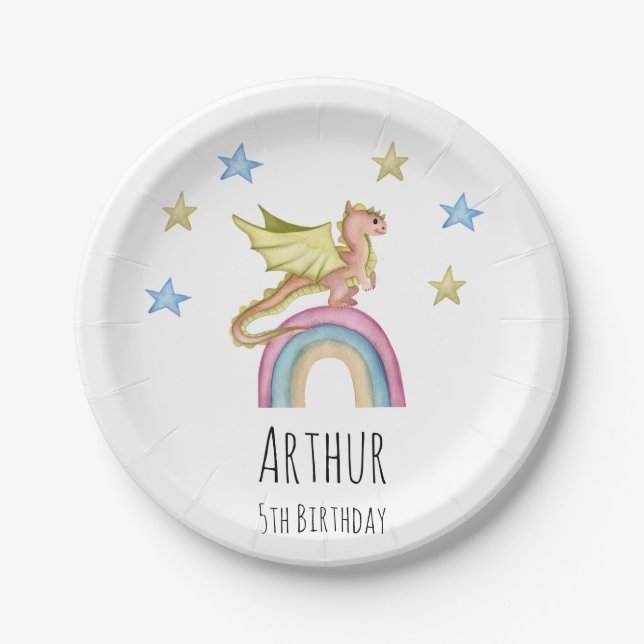 Dragon Niedlich Castle Maggiore Mittelalter Geburt Pappteller (Vorderseite)