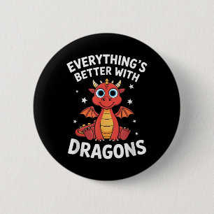 Dragon "niedlicher Drache für Erwachsene oder Kind Button