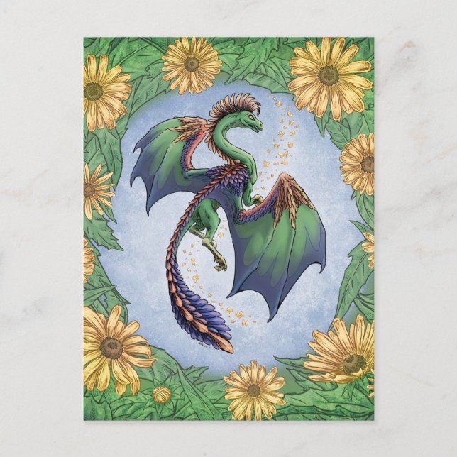Dragon of Summer Nature Fantasy Art Postkarte (Vorderseite)