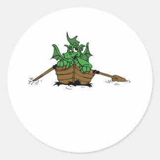 Dragon on Boat Runder Aufkleber