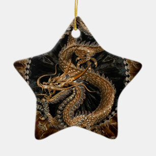 Dragon Pentagram Keramik Ornament