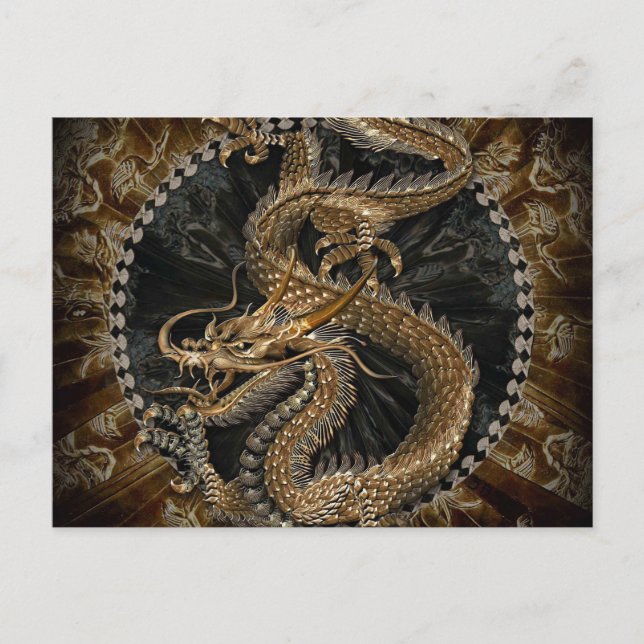 Dragon Pentagram Postkarte (Vorderseite)