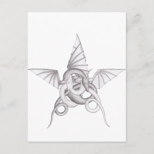 Dragon Pentagram Postkarte