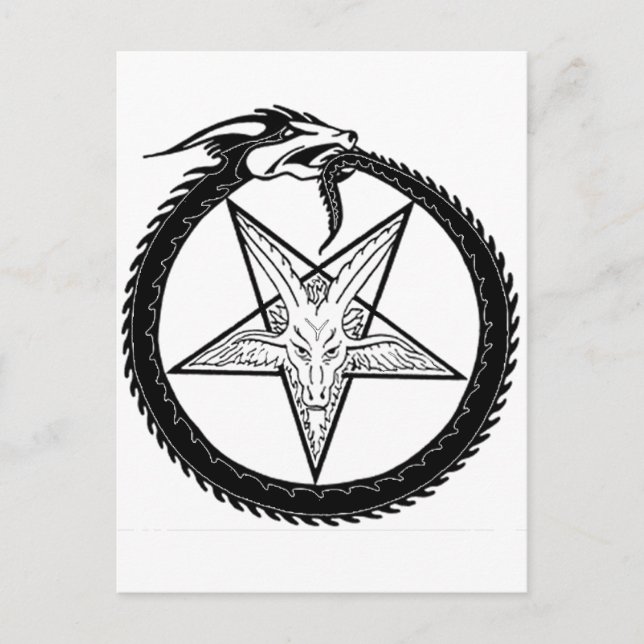 Dragon Pentagram Postkarte (Vorderseite)