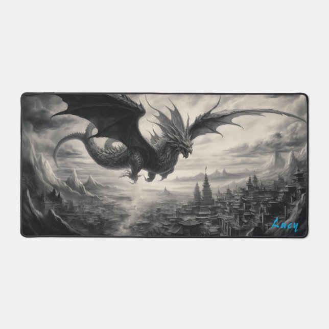 Dragon personnalisé au-dessus du pot de bureau chi (Recto)