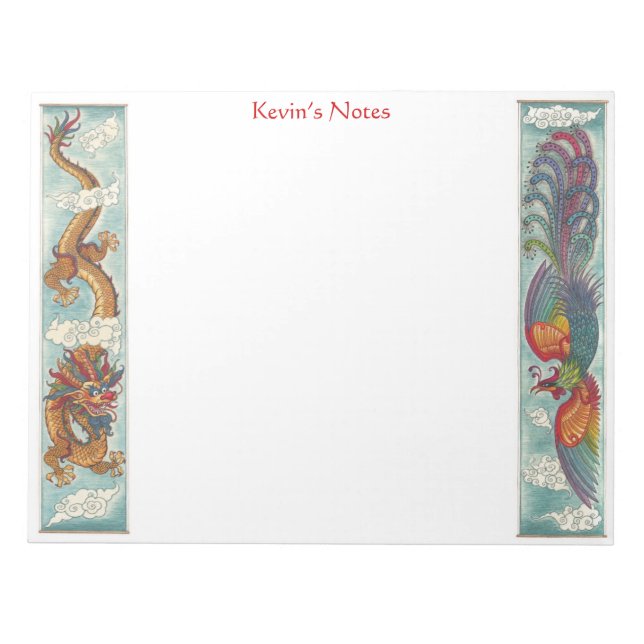 Dragon & Phoenix Notepad Notizblock (Vorderseite)