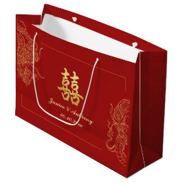 Dragon Phoenix Traditionelles Rotes Chinesisches H Große Geschenktüte