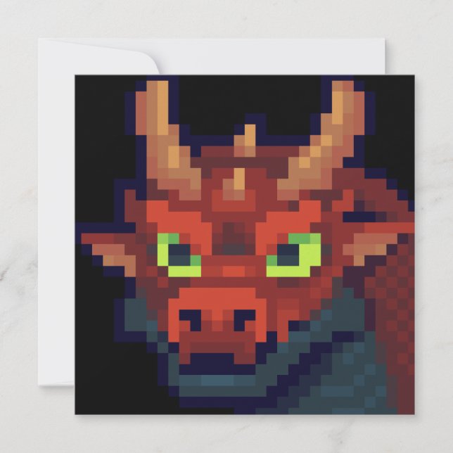Dragon pixel art karte (Vorderseite)