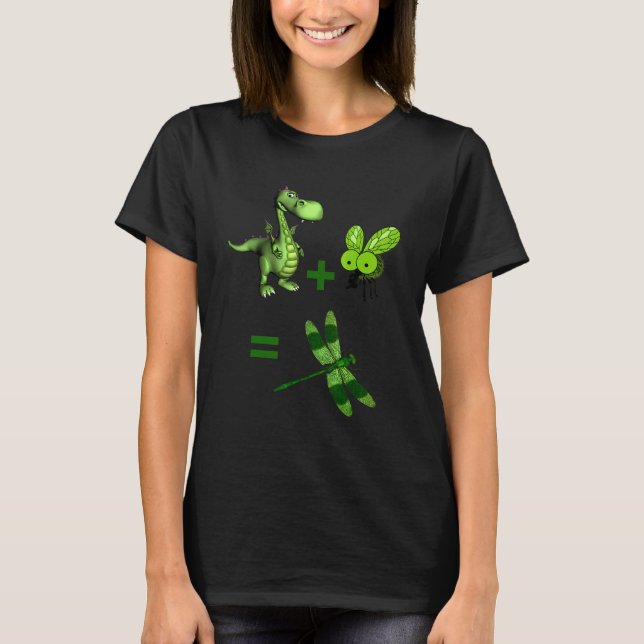 Dragon Plus Fly gleicht Dragonfly in Grüntöne T-Shirt (Vorderseite)