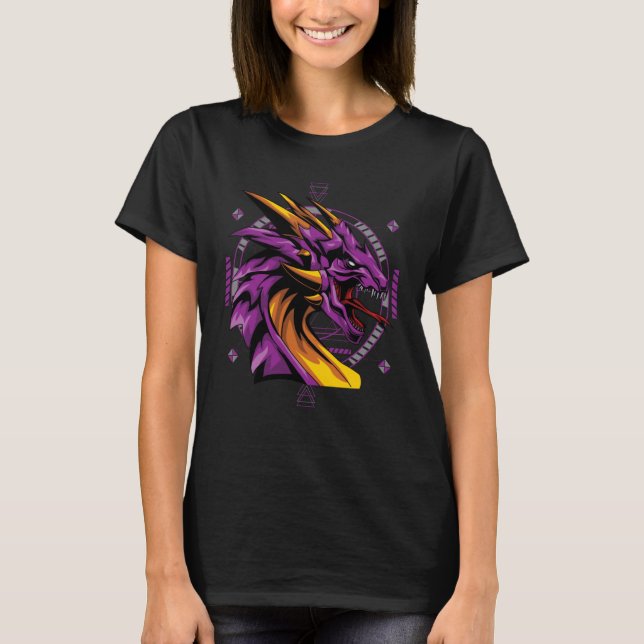 Dragon Pop Aesthetic Sacred Geometry Mandala Mitho T-Shirt (Vorderseite)
